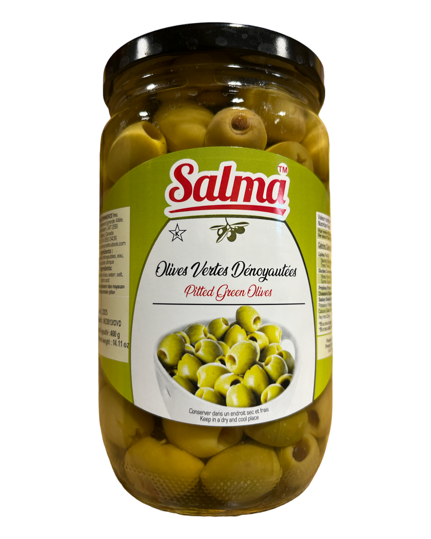 Salma Pitted Green Olives 400g Net