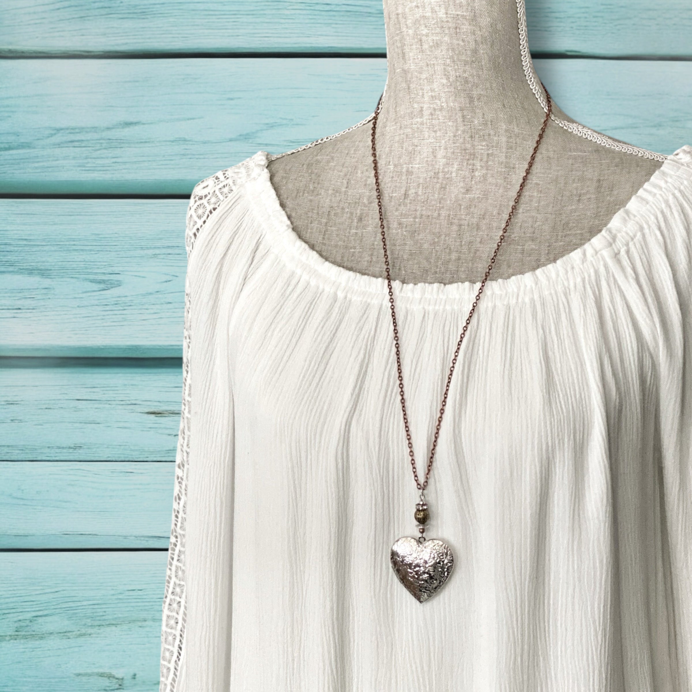 Heart Photo Locket Necklace