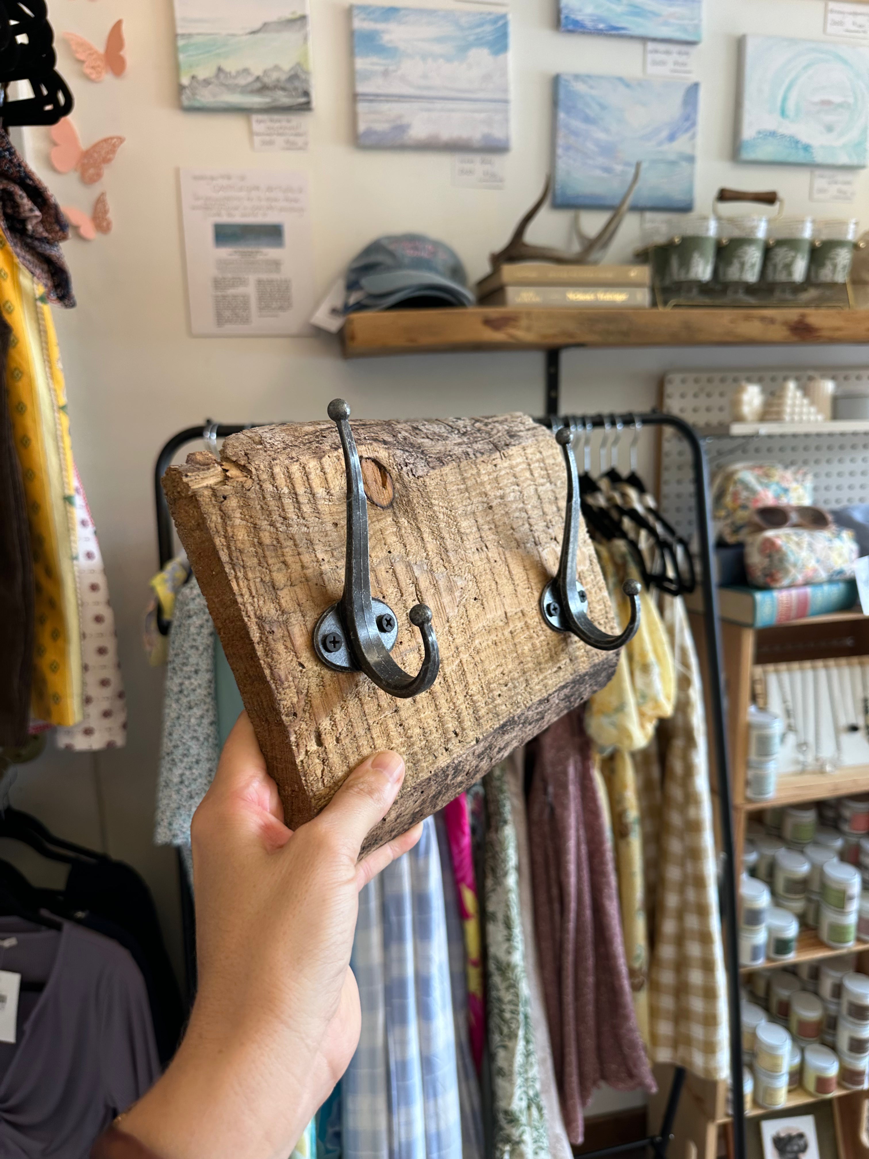 Pappa Rack Papa’s Reclaimed Wood Double Hook Rack – こんにちはマート | KON NICHIWA MART