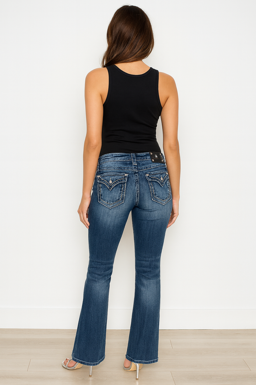 Vintage Miss Me Lowrise Bootcut Jeans – Rhinestone Detail | Size 31