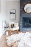 Mélange Sheepskin Pillow, straight wool