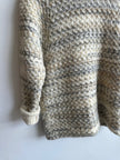 Vintage 70s Wool Blend Double-Breasted Sweater Jacket | Size Large