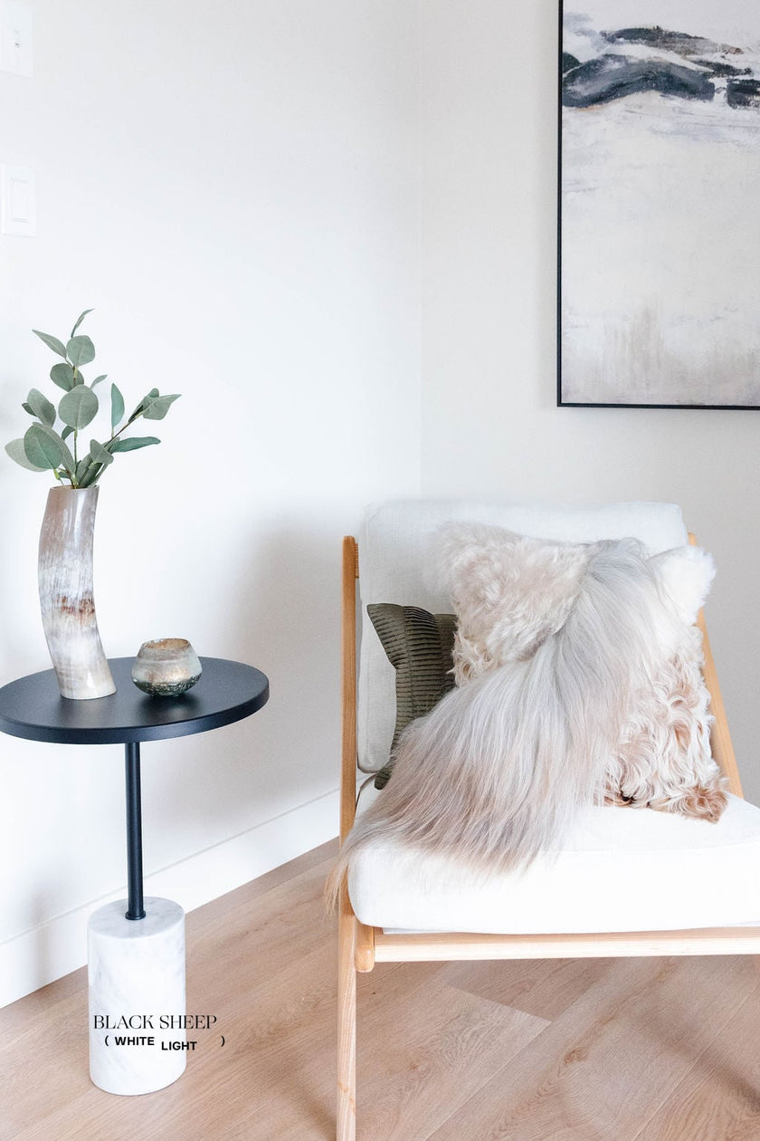 Mélange Sheepskin Pillow, straight wool