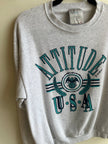 Vintage 90s “Attitude USA” Graphic Sweatshirt – Grey | Size Large