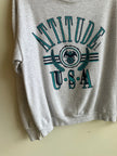 Vintage 90s “Attitude USA” Graphic Sweatshirt – Grey | Size Large