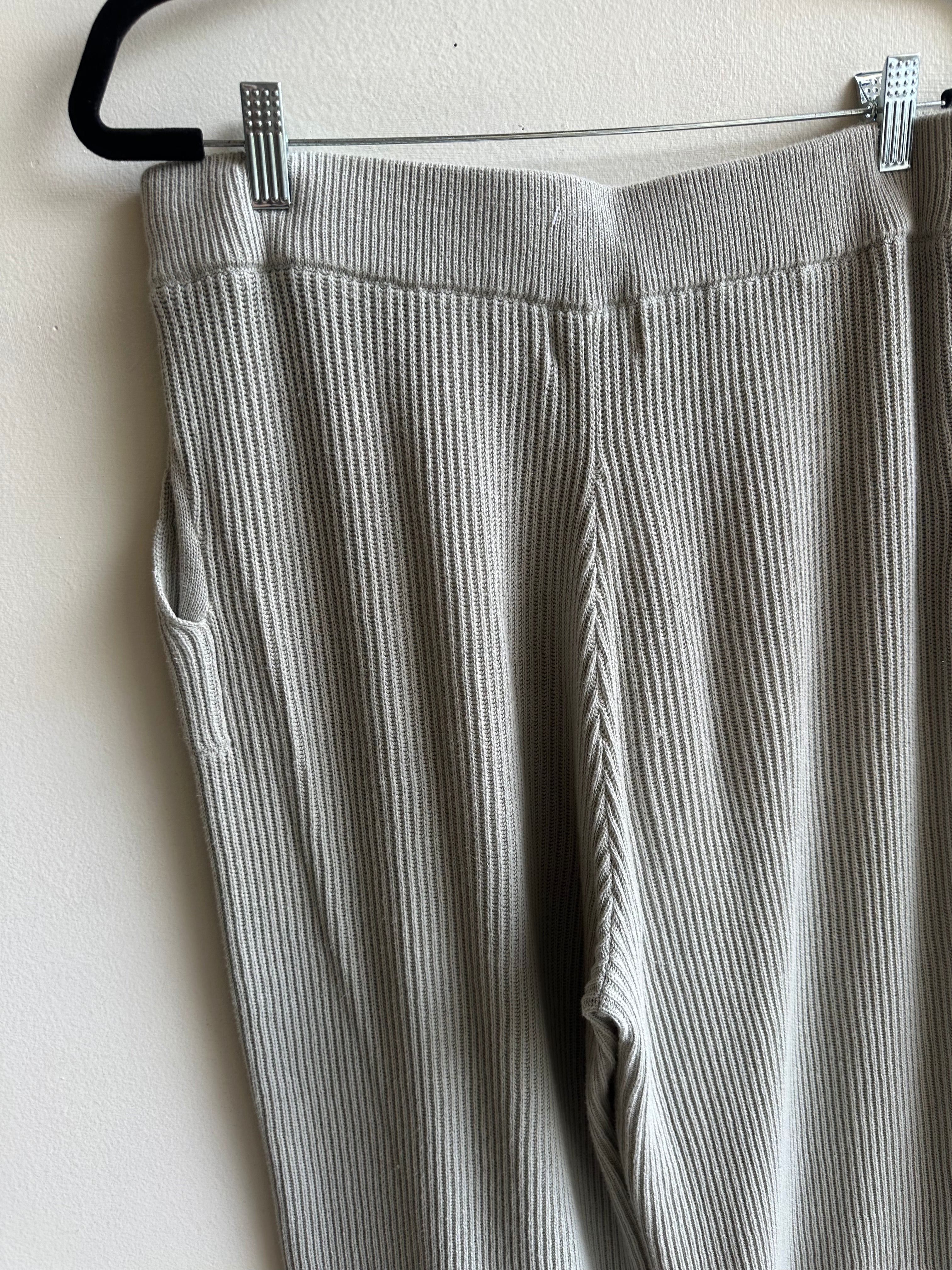By Together Ribbed Knit Wide-Leg Pants – Size Large