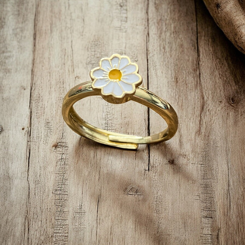 Daisy Fidget Ring – Adjustable Spinner Ring for Anxiety Relief