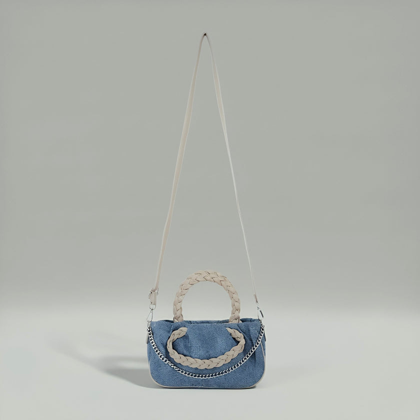 AVA - Denim crossbody chain detailed bag