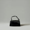 CHERRY - Glossy Chic Mini Leather Crossbody Bag - Cherry Red & Black
