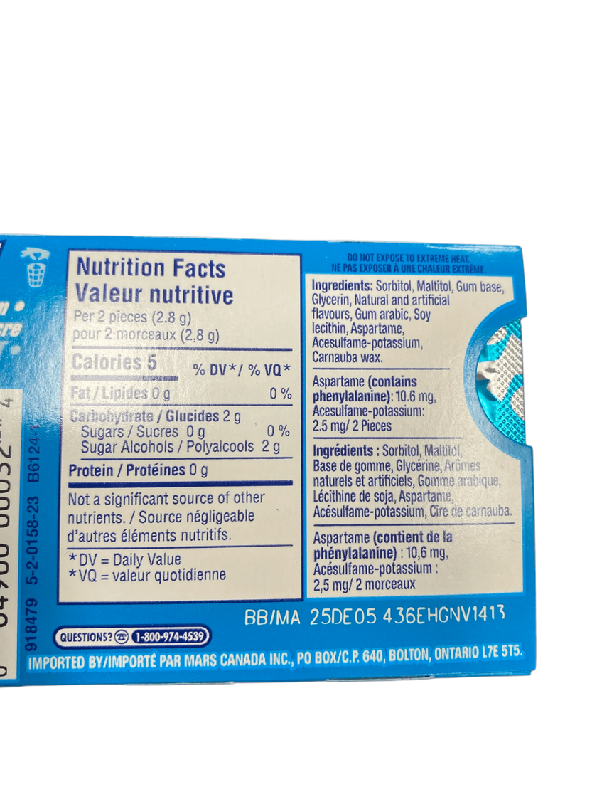 Excel Peppermint Gum 12 Pieces - Canadian Edition