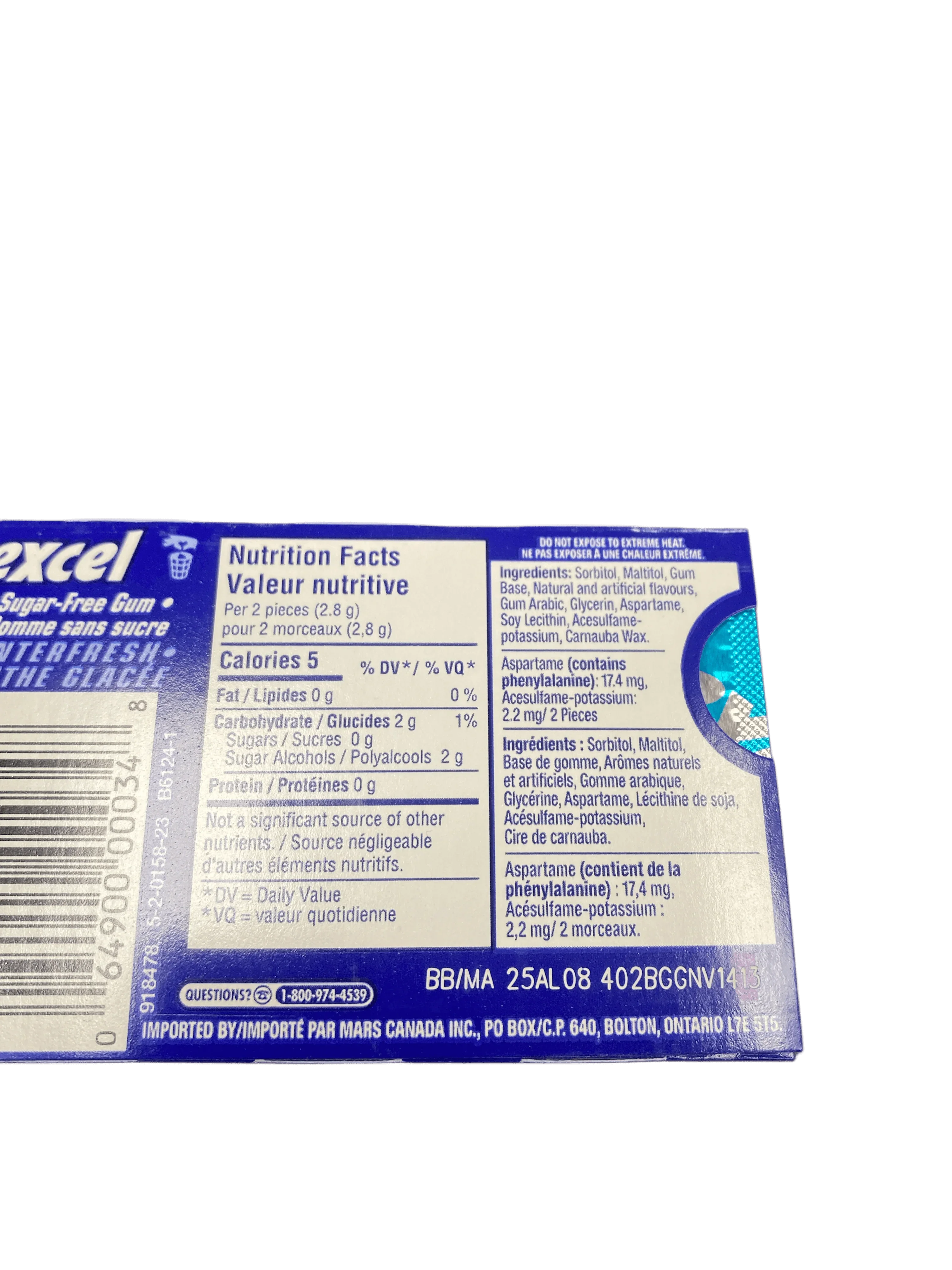 Excel Winter Fresh Gum 12 Pieces - Canadian Edition