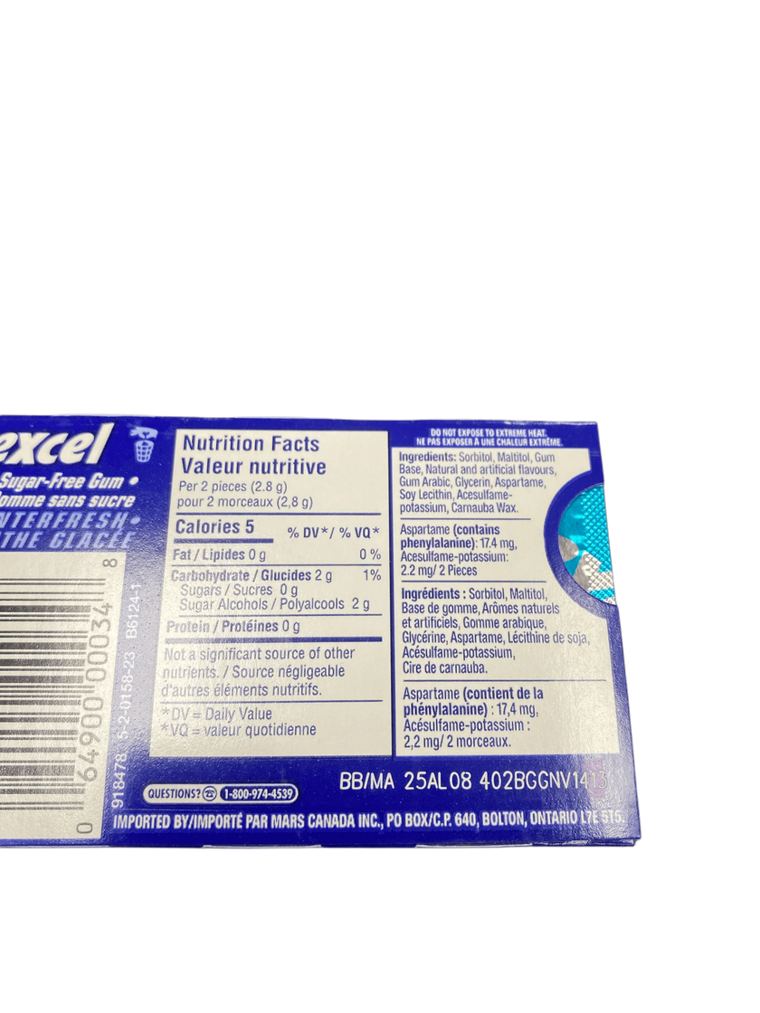 Excel Winter Fresh Gum 12 Pieces - Canadian Edition