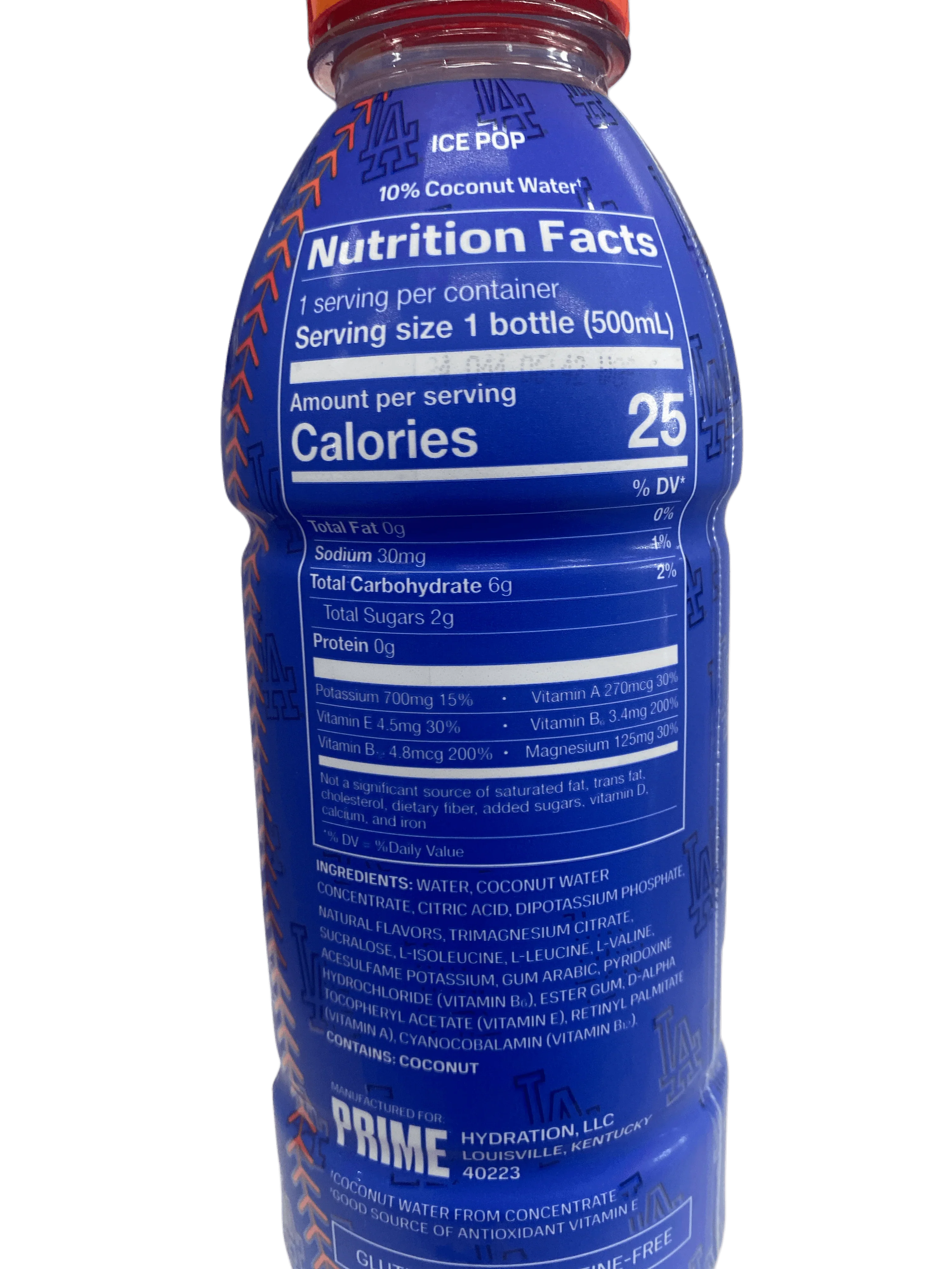 Prime Hydration Dodgers Blue Bottle 2024 Edition - U.S Edition - BB: 02/25