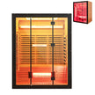 (Open Box) Top Seller-2025 Model-Costway- Premium 3-4 Person Full Spectrum Sauna With Red Light And Himalayan Salt Bar- Fully Loaded-App Controlled-Low EMF