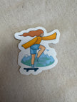 Kactus Blue Skateboard Girl Sticker