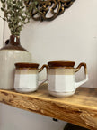 Vintage 70s Two Toned Ceramic Coffee Mugs Set of 2