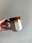 Vintage 70s Two Toned Ceramic Coffee Mugs Set of 2