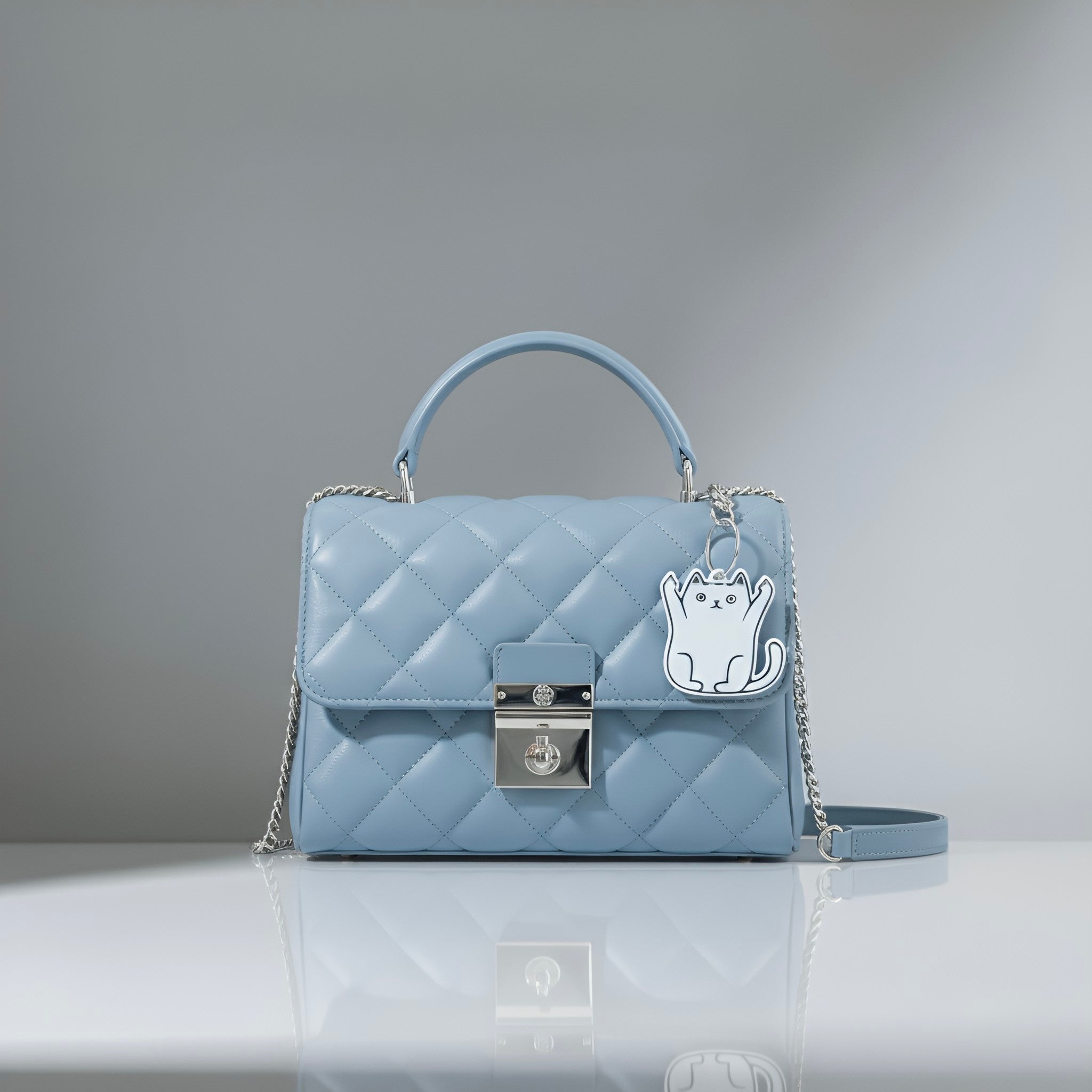 Sassy Cat Bag Charm – Middle Finger Gesture with Cute Style