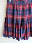 Vintage 80s Navy Red McCarthy Plaid Mini Skirt