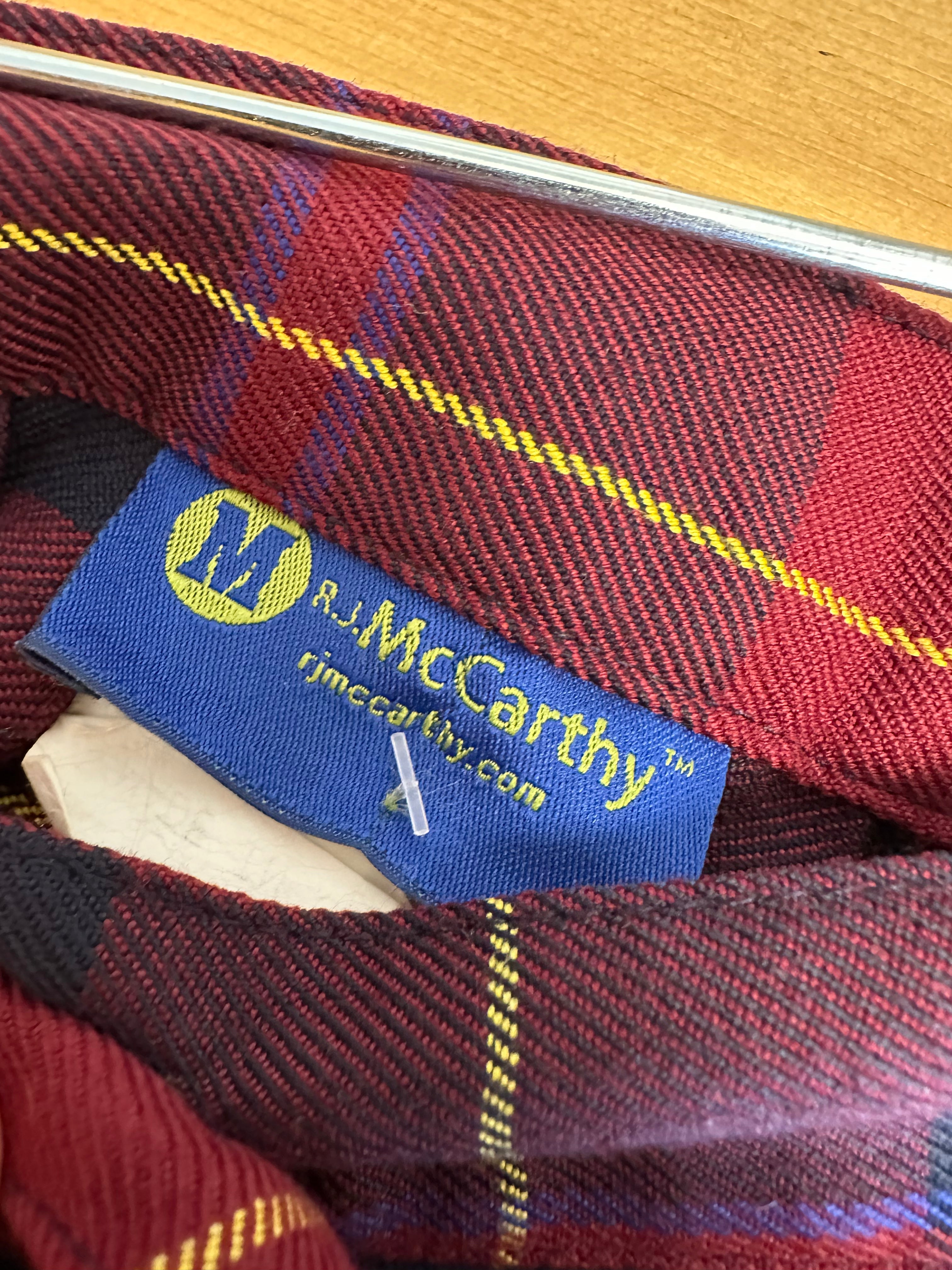 Vintage 80s Navy Red McCarthy Plaid Mini Skirt