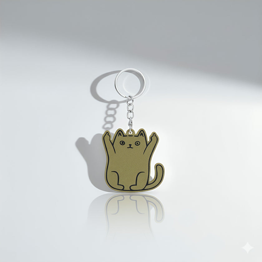 Sassy Cat Bag Charm – Middle Finger Gesture with Cute Style