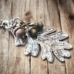 Oak Leaf & Acorn Necklace – Silver-Tone or Bronze-Tone Forest Pendant