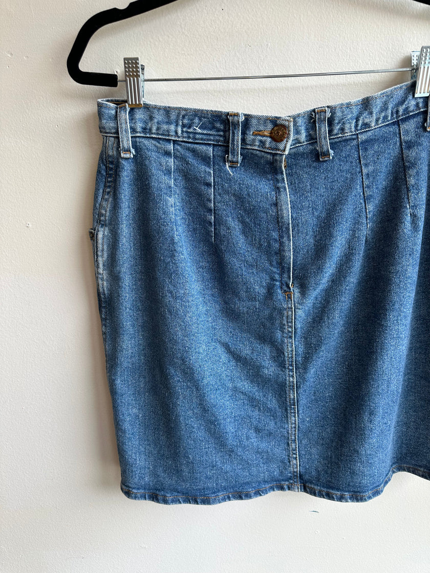 Vintage 80s Denim Mini Skirt | Size 14