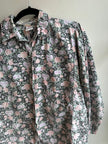 Vintage 80s Pastel Floral Cotton Button Up Long Sleeve Top