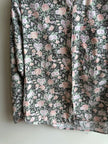 Vintage 80s Pastel Floral Cotton Button Up Long Sleeve Top