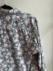 Vintage 80s Pastel Floral Cotton Button Up Long Sleeve Top
