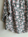 Vintage 80s Pastel Floral Cotton Button Up Long Sleeve Top
