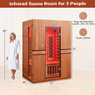 Costway 2026 Premium Series- 3-Person Full Spectrum Infrared Sauna — Okoume Wood • App Control • Red Light • Chromotherapy Fully Loaded 3D Heat