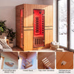 Costway 2026 Premium Series- 3-Person Full Spectrum Infrared Sauna — Okoume Wood • App Control • Red Light • Chromotherapy Fully Loaded 3D Heat