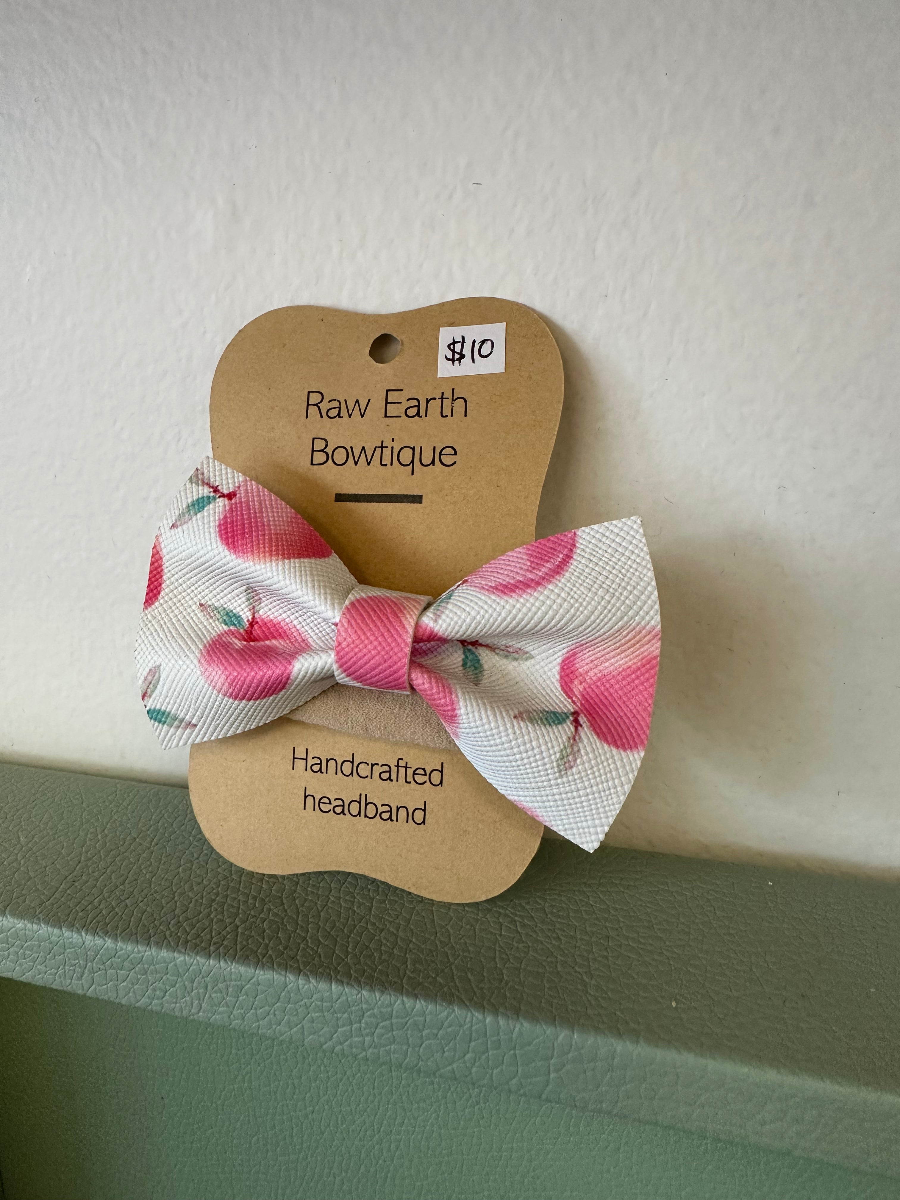 Raw Earth Apple Baby Bow Headband