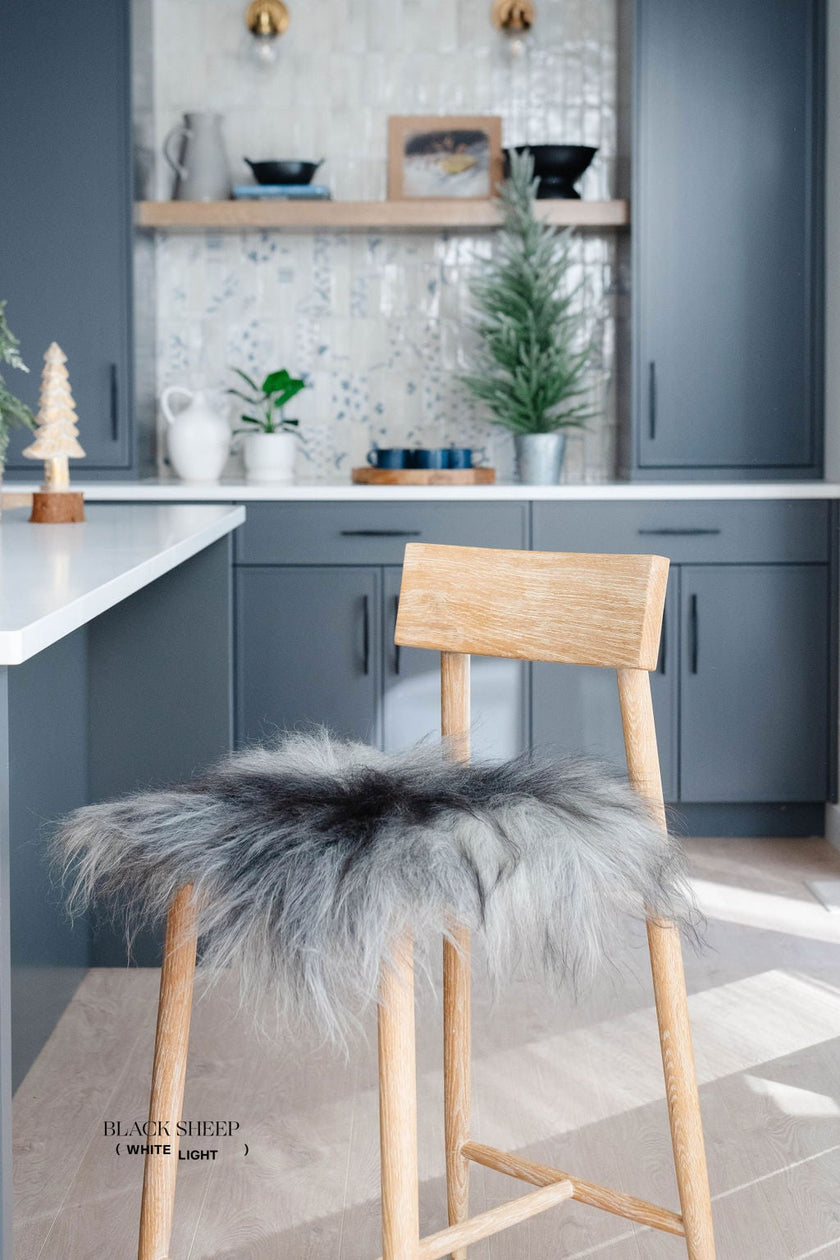 Natural Dark Grey Icelandic Sheepskin Chair Pad