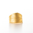 Blueberry Leaf Wraparound Ring | Handmade Sterling Silver & Gold | Unique Leaf Design