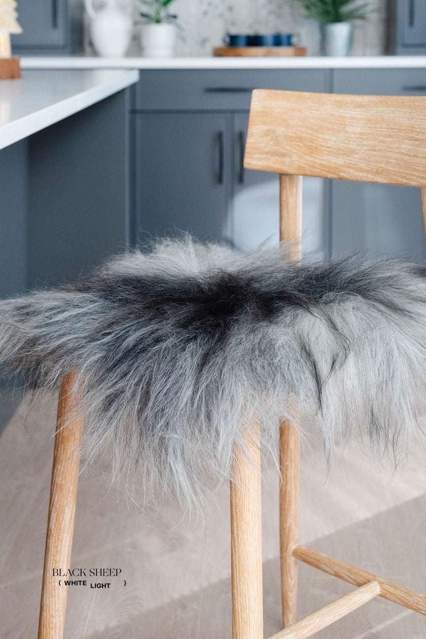 Natural Dark Grey Icelandic Sheepskin Chair Pad