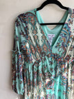 Kate + Lily Teal Paisley Boho Dress