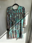 Kate + Lily Teal Paisley Boho Dress