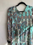 Kate + Lily Teal Paisley Boho Dress