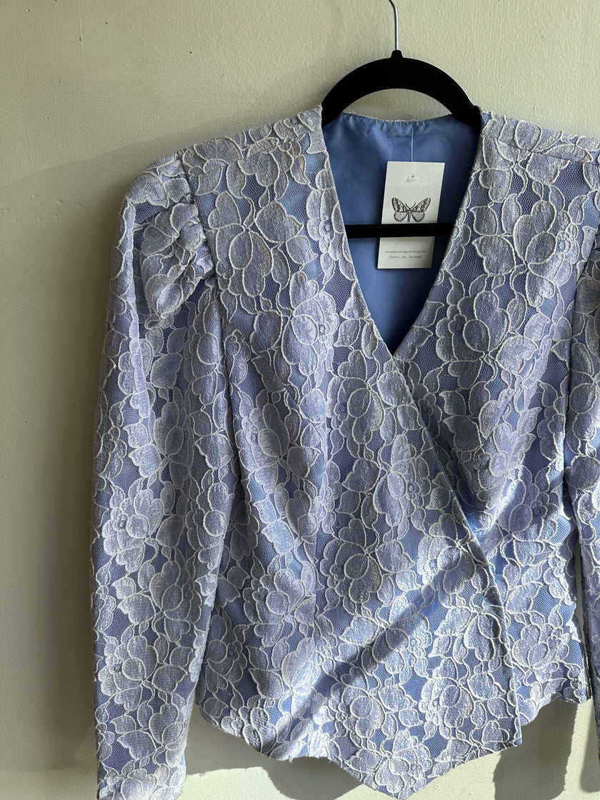 Vintage 1980s Purple Lace Blazer | Size Medium