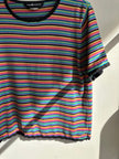 Vintage 90s Striped Colourful Knit T-Shirt | Size Medium