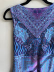 Vintage Y2K Blue Eclectic Patterned Tank Top | Size Medium