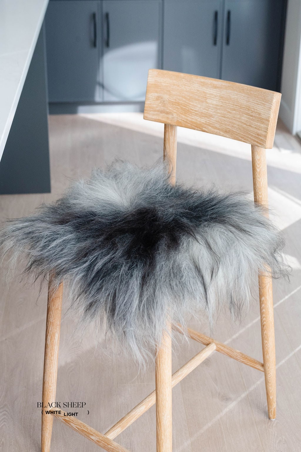 Natural Dark Grey Icelandic Sheepskin Chair Pad