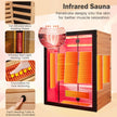 (Open Box) Top Seller-2025 Model-Costway- Premium 3-4 Person Full Spectrum Sauna With Red Light And Himalayan Salt Bar- Fully Loaded-App Controlled-Low EMF