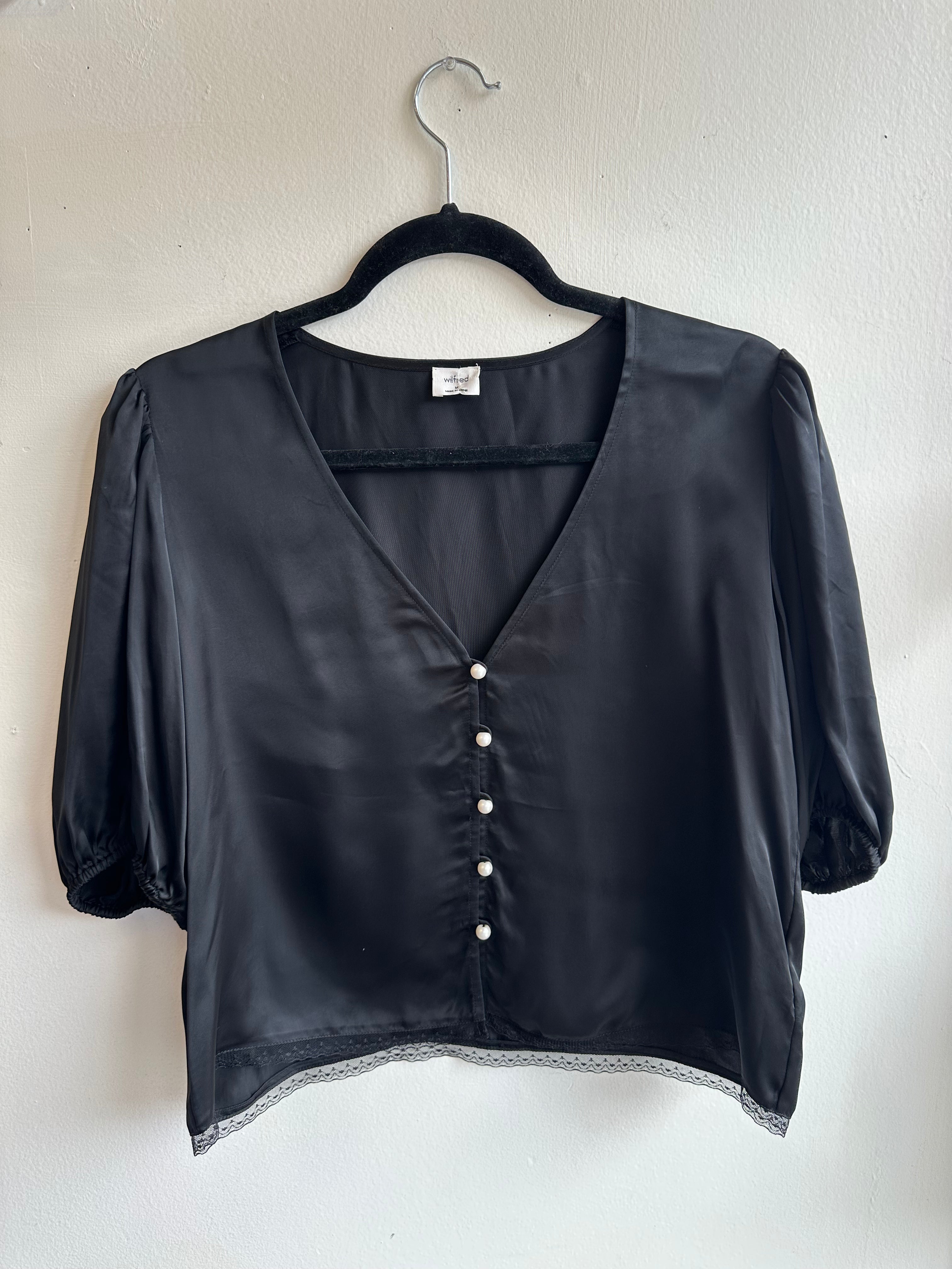 Wilfred Black Bria Balloon Sleeve Top