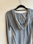 Moonrise Hand Stamped Grey Hooded Long Sleeve | Size small