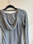 Moonrise Hand Stamped Grey Hooded Long Sleeve | Size small