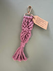 Raw Earth Macrame Pink Key Chain