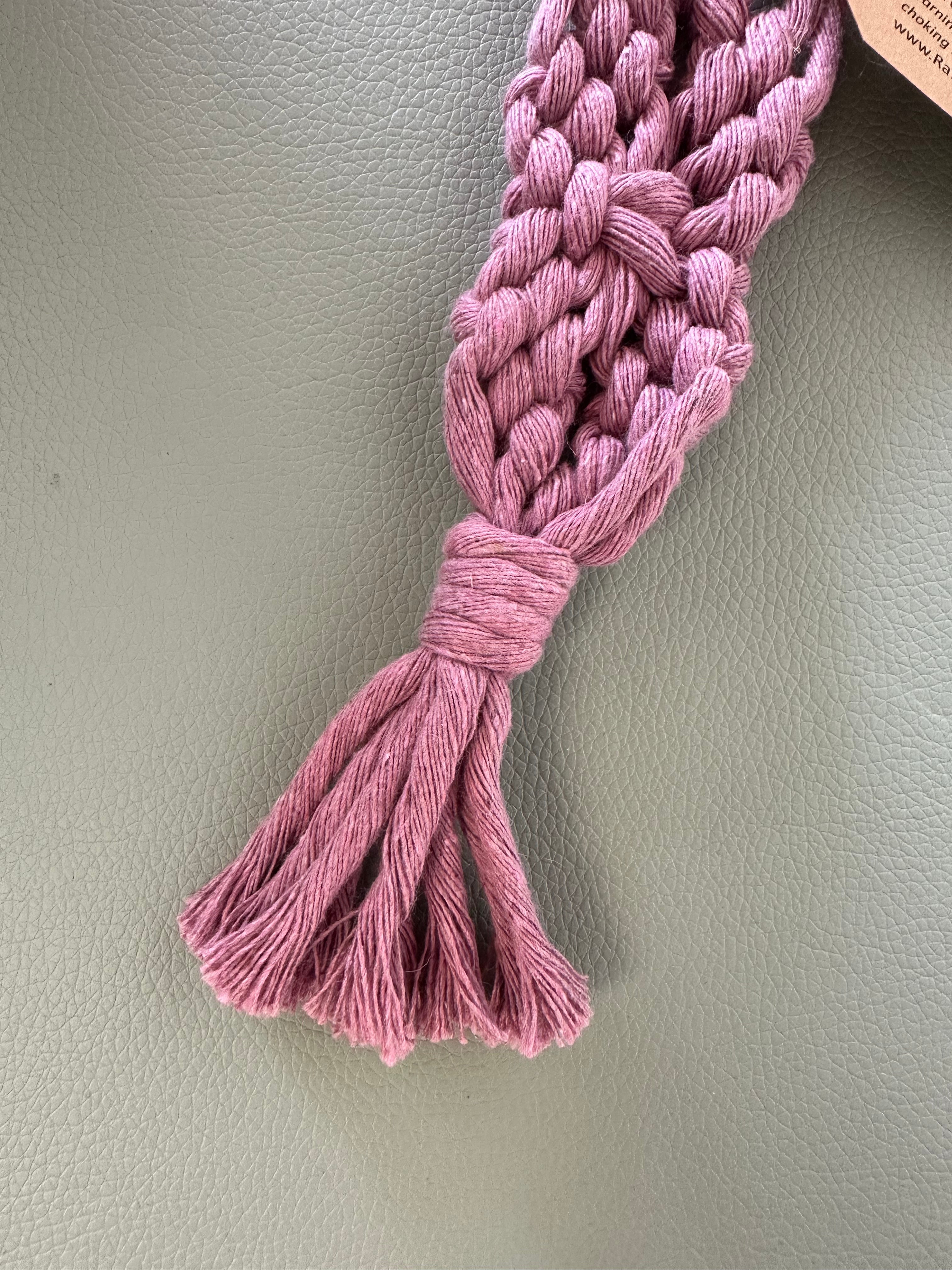 Raw Earth Macrame Pink Key Chain